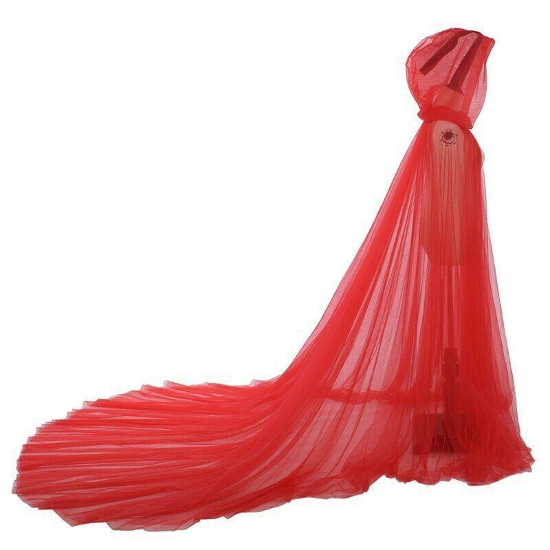 Women's Vintage Halloween Hooded Cloak - Vampire Bride Cape (Black, Red, White)