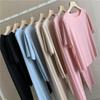 Women's Ice Silk Pajama Set: Short Sleeve Top & Wide Leg Pants