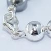 jewelCOUNTY Half & Half Silver Ball Chain Bracelet[92.5Silver/Grey]