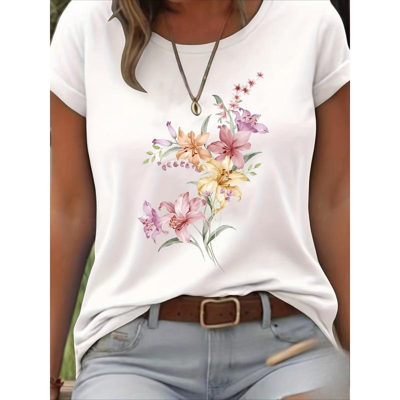 

Женская футболка европейского размера - Удобный классический крой, Идеально подходит для повседневного ношения, Классический круглый вырез, Подходит для различных нарядов S