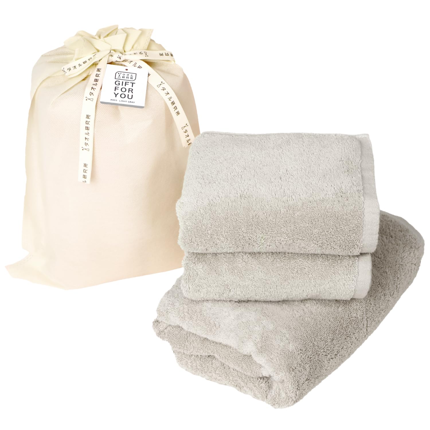 

Towel Laboratory Gift Set of 1 Bath Towel 2 Face Light Gray JapanTechnology [Volume Rich] #003 3 + Towels, (Foggy Gray), Hotel-Grade, Thick, Fluffy,