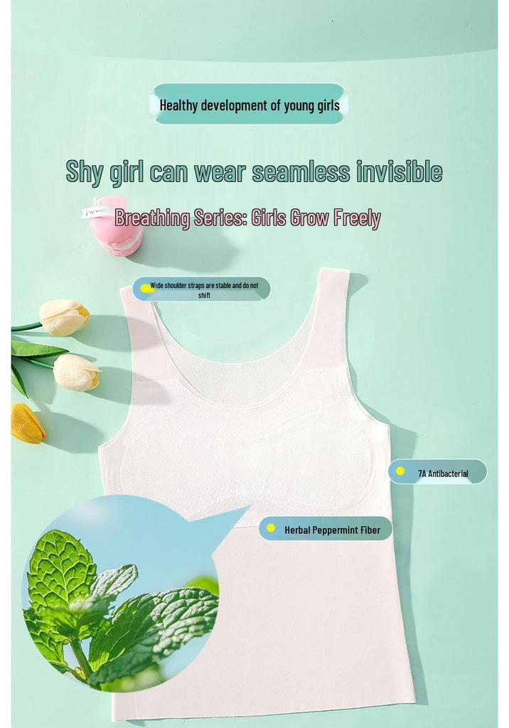 Antibacterial Light Vest for Primary School Girls - Stage One Summer Wear