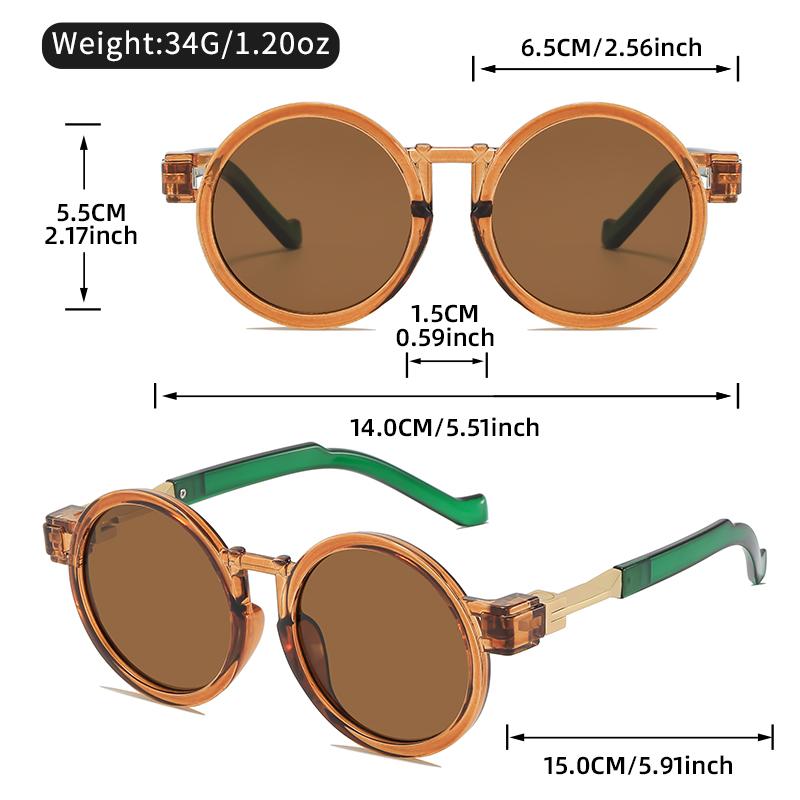 New Retro Small Round Frame Hip-hop Sunglasses for Travel and Party Outfits, Paired with Street Photography Sunglasses