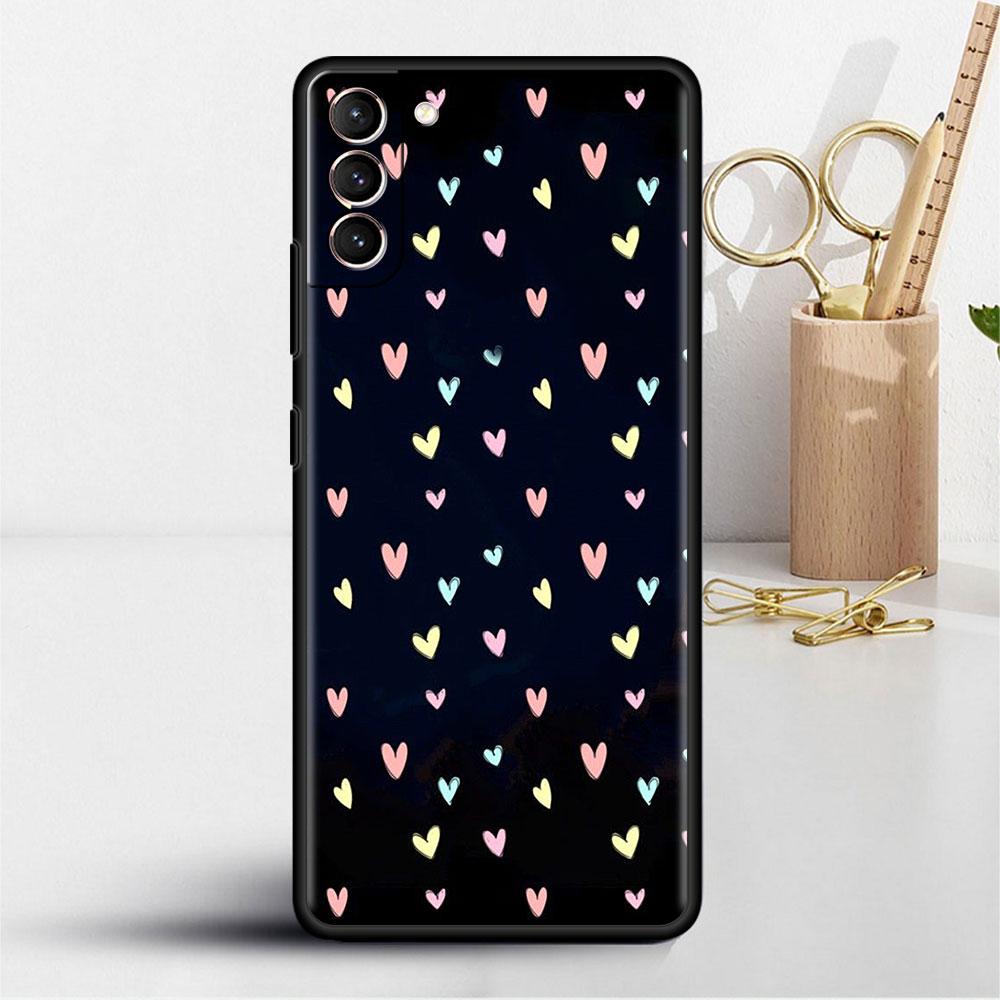 Case For Samsung Galaxy S22 S20 Ultra S21 FE S10 S9 Plus Note 20 10 Lite 9 Soft Phone Cover Shell LOVE Heart