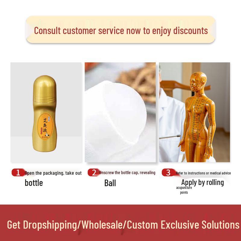 Roll-on de Moxabustão: Líquido Aquecedor e Ativador para Ombro e Pescoço