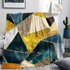 1Pc Abstract Geometric Print Flannel Blanket, High Quality Comfortable for All Seasons, Home Decor, Warmth and Comfort, Perfect for Christmas Gifts