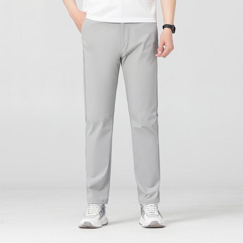 Men s Relaxed Fit Straight Leg Elastic Waist Casual Trousers 29