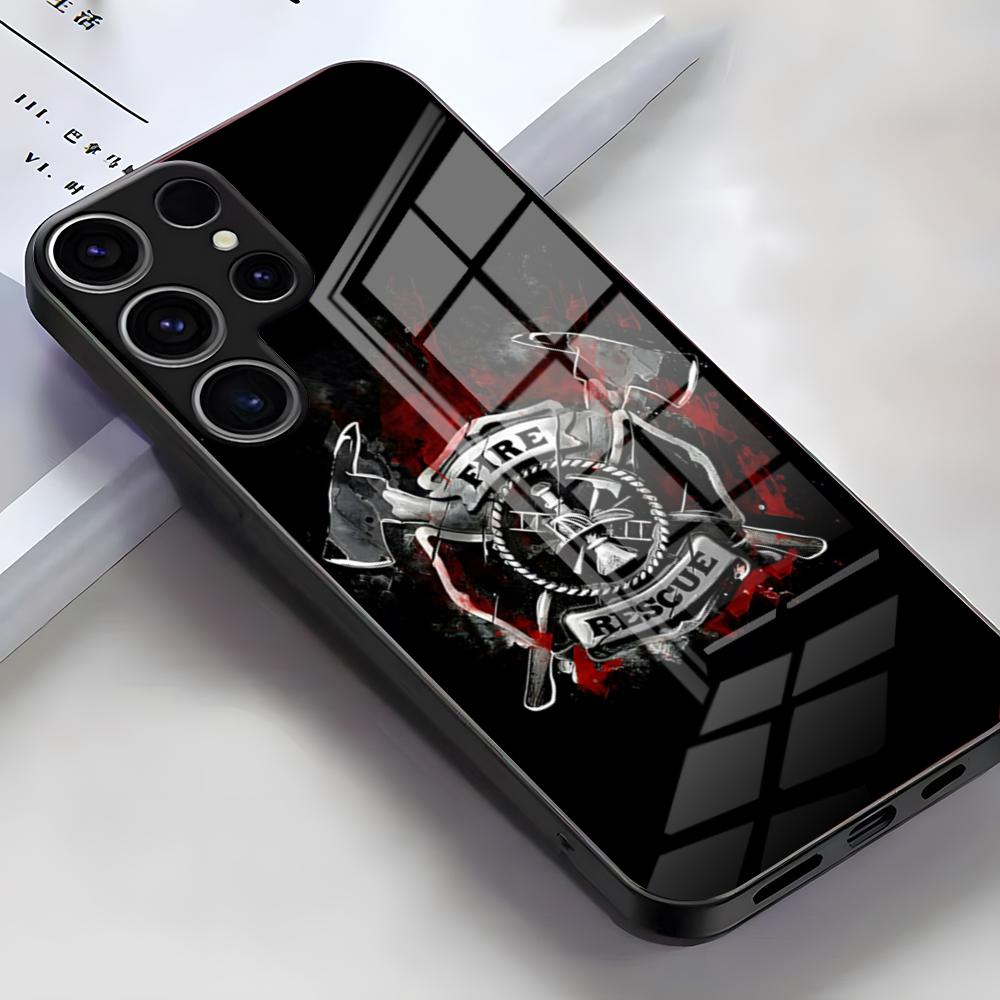 Fire Department Logo Phone Case For Samsung S26 S25 Edge Ultra S23 S22 S21 S20 Ultra Plus S24 Fe A54 A53 A25 Glass Cover