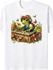 1pc Mens Graphic T Shirt DJ Frog with Headphones In Floral Hat Playing Turntable In Forest Scene Sho