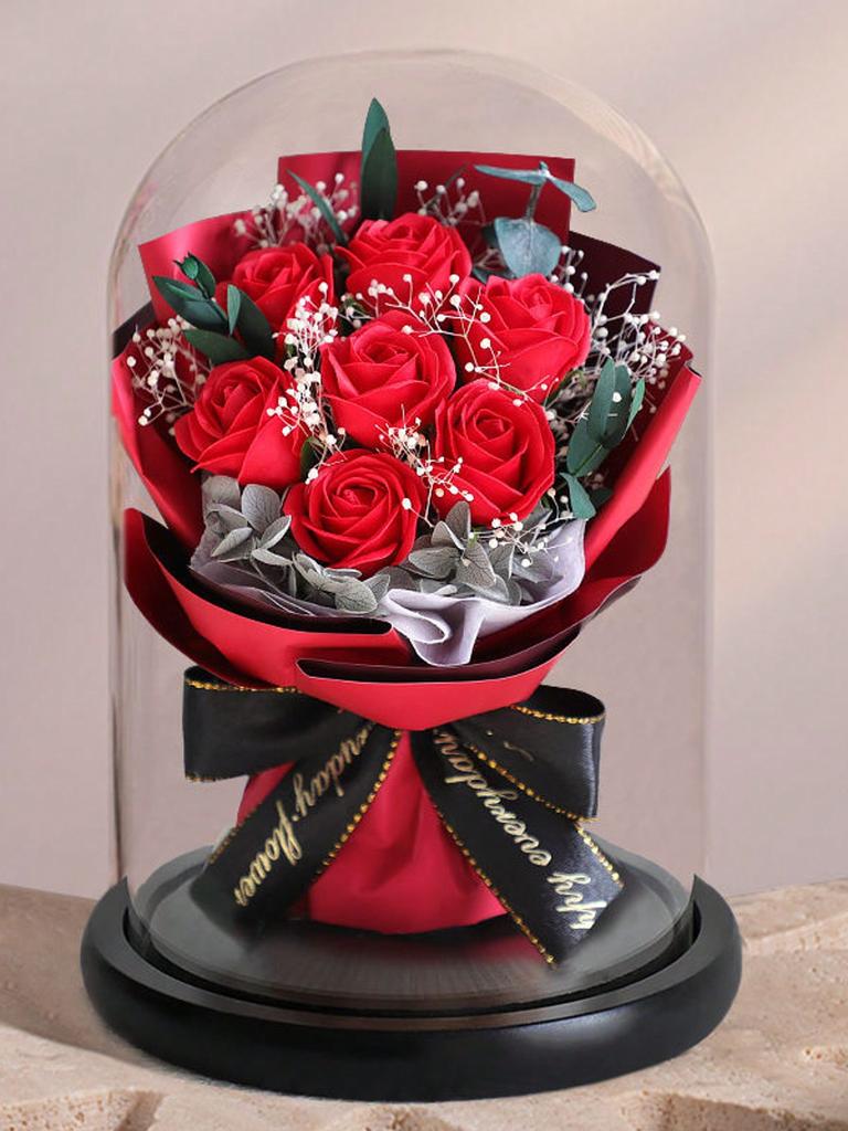 Vera Rosa Conservata per Sempre in Cupola di Vetro Regali per San Valentino da Donna Fiore Eterno per la Festa della Mamma Anniversario Compleanno