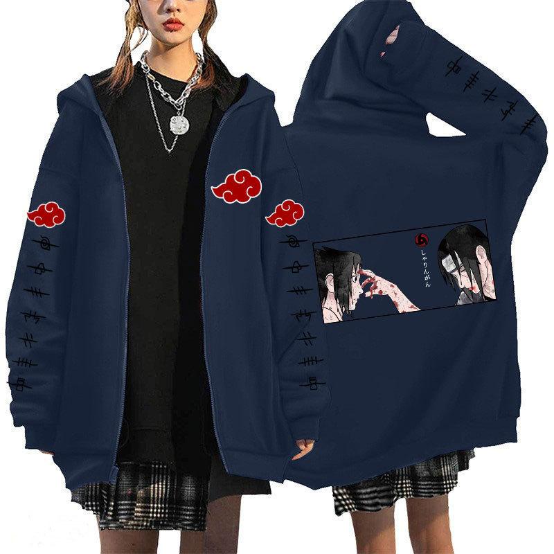 Anime NARUTO Zip Up Hoodie Casual Versatile Unisex Sports Hooded Cardigan Coat S
