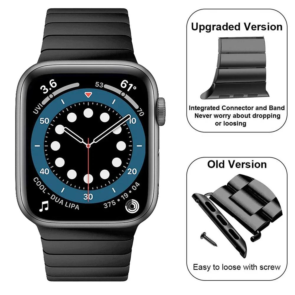 Metal Link Bracelet For Apple Watch Band 45mm 44mm 42mm 46mm 41mm 40mm 49mm Stainless Steel Wristband iWatch 10 9 8 7 6 5 4 Belt