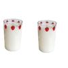 1/2 Piece 16oz Juice Cup with Glass Straw Milk Coffee Cup Berry Pattern, Easy To Clean Reusable for Cold/Hot Drinks