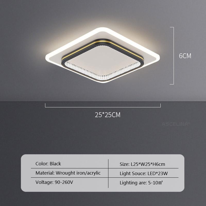 Modern LED Ceiling Lights For Home Entrance Indoor Lighting Fixtures with Crystal Lampshade Lights Round Square Luminaria