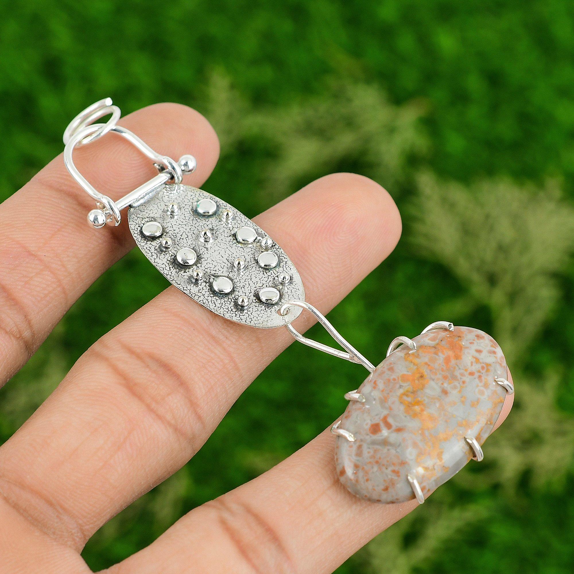 

Daughters Day Deal 925 Sterling Silver Natural Ocean Jasper Wife Pendant Jewelry