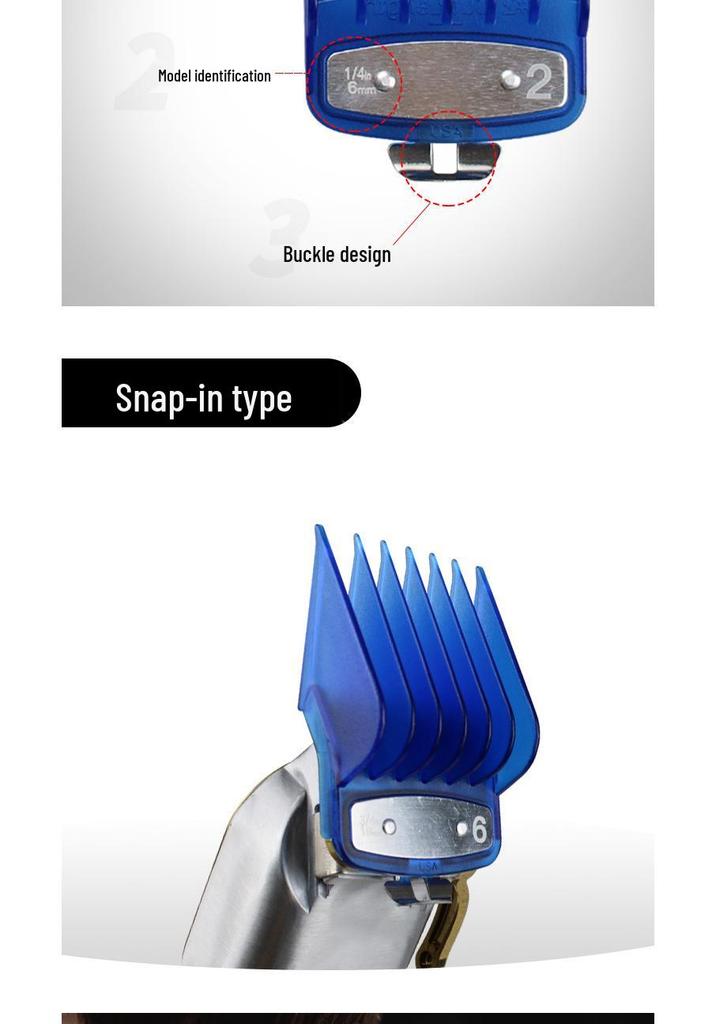 Colored Plastic Hair Clipper Comb Set - Trimmer Accessories for Salon Styling