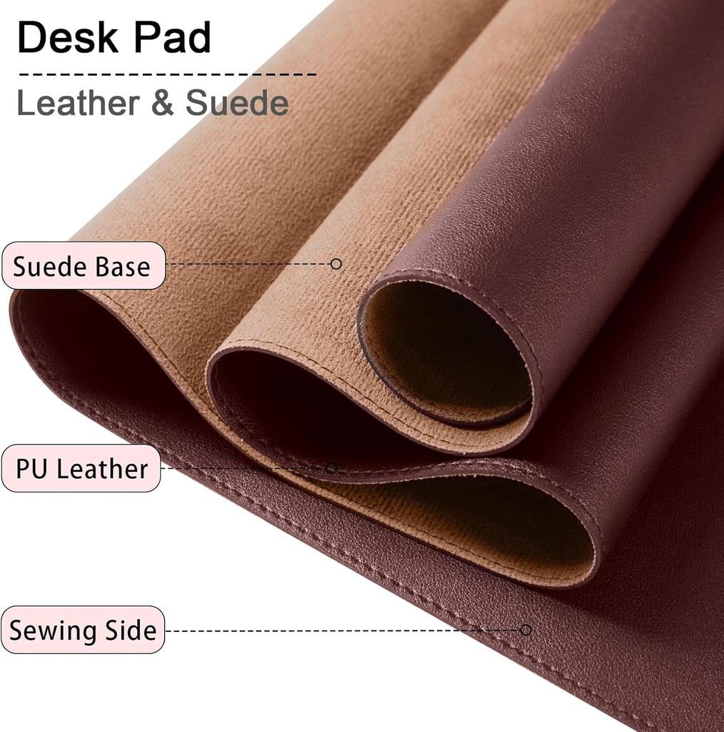 60X30cm table mat non-slip PU leather mouse and keyboard pad waterproof office writing pad coffee brown