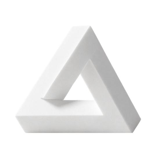 Optical Illusion Art Triangle Sculpture, 3D Printed Figurine, Abstract Minimalist Geometric Desktop Decoration for Living Room, Office, Shelf, Coffee