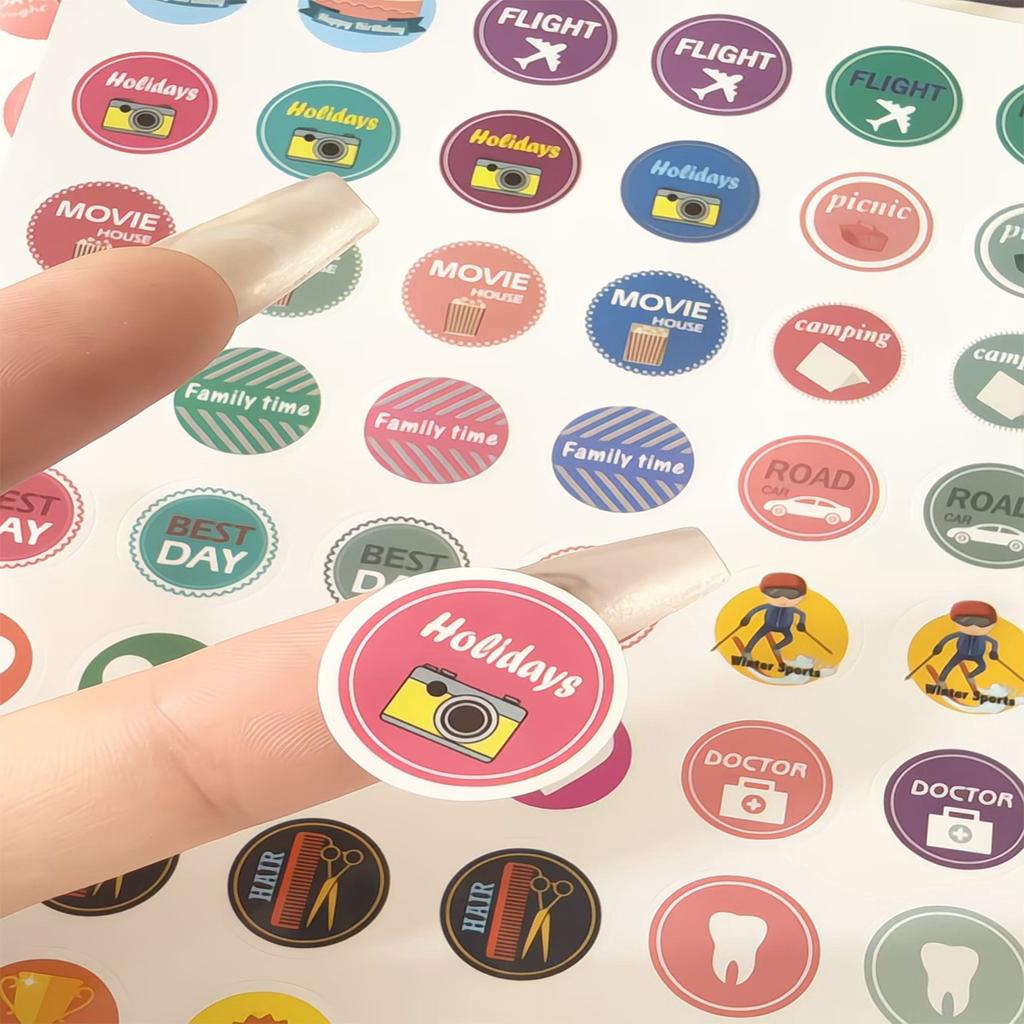Planner Reward Theme Stickers Waterproof Creative Memo Markers Self-Adhesive Decals for Journaling Scrapbooking