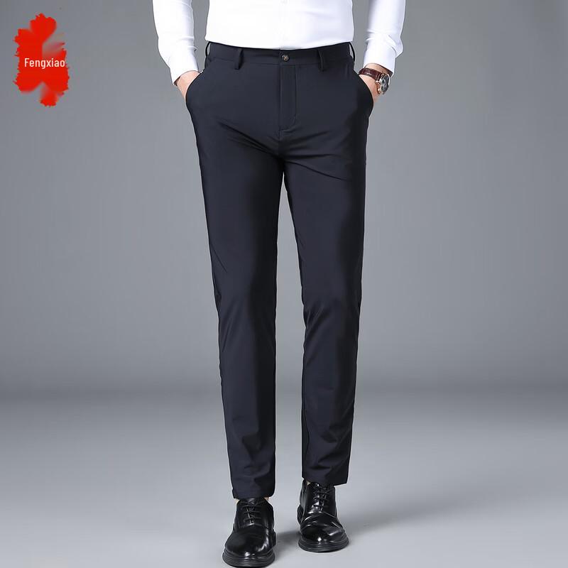 

Fengxiao Men s Straight-Leg Business Pants 40