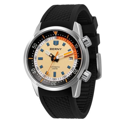 Potápěčské hodinky BERNY Pánské pánské hodinky Pánské potápěčské hodinky Automatické hodinky Pánské 20ATM voděodolné safírové sklo Super jasné potápěčské hodinky