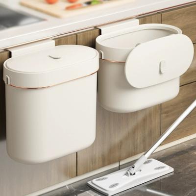 Wall-Mounted Trash Can with Lid Anti-Odor Insect-Proof Sealed Design No Drilling Large Opening Kitchen Garbage Bin