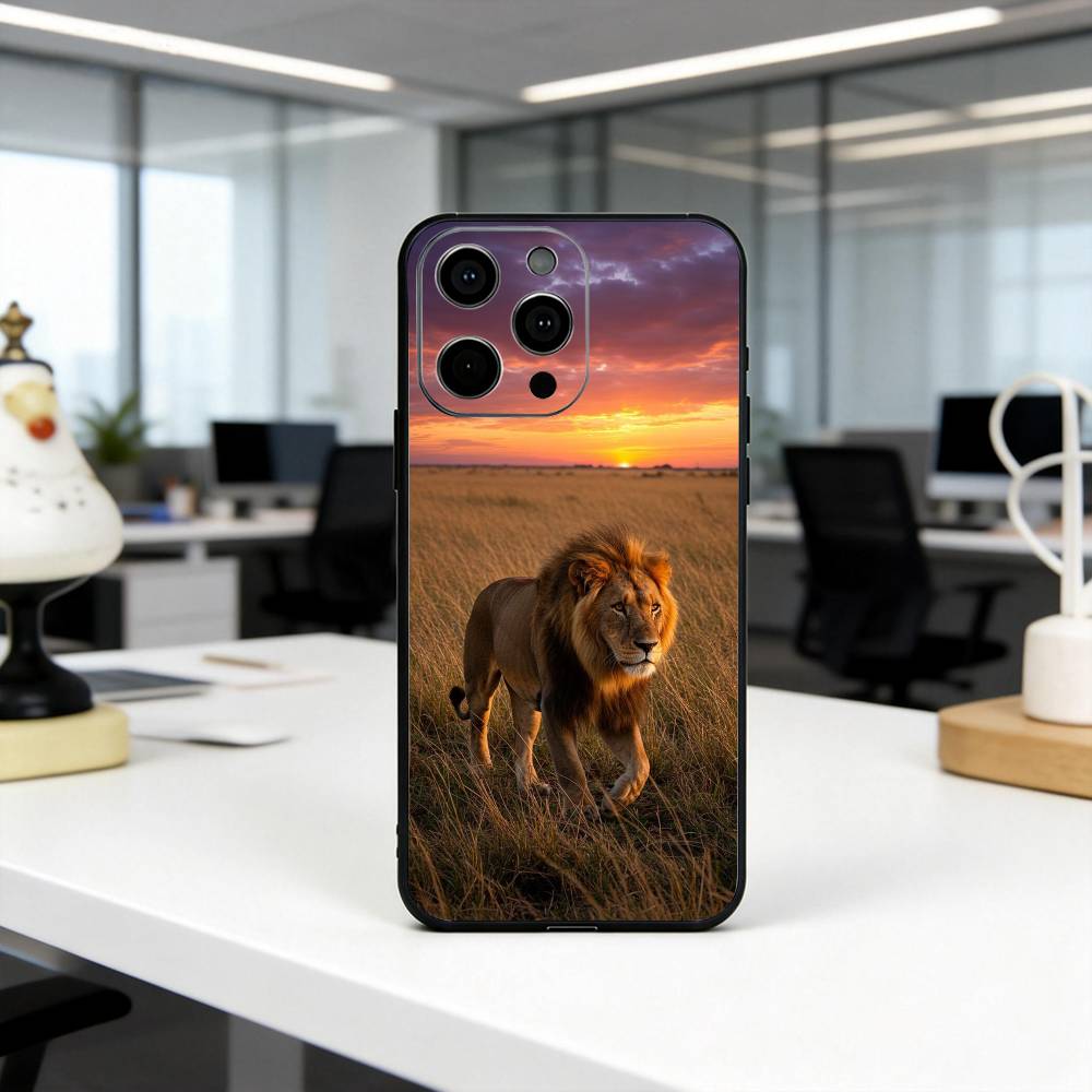 

L-Lion P-Pattern Phone Case For iPhone 17,16,15,14,13,12,11 Plus,Pro Max,XS,Soft Silicone Black Cover iPhone14ProMax