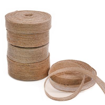 10M 15mm-38mm Natürliches Vintage Jute Leinwandband DIY Hochzeiten Gürtelband Floristik Geburtstagsparty Weihnachtsdekoration Basteln