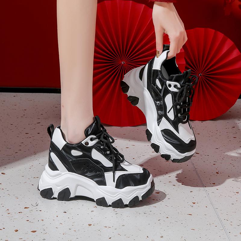 Fashion 7cm New Women High Top Sneakers Height Increasing Platform Casual Dad Shoes Spring Thick Sole Breathable Mesh Sport Shoes Woman