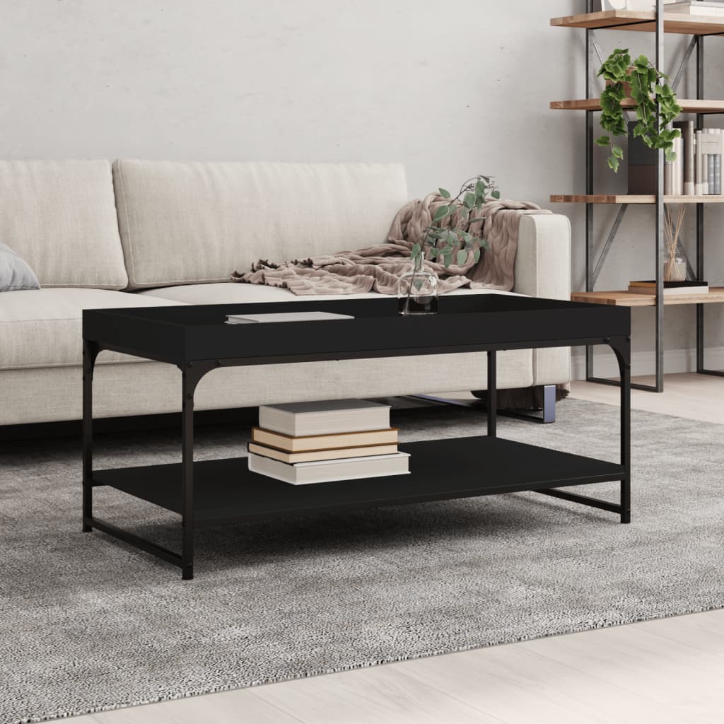 Coffee Table, Black, 100x49x45 Cm, Wood-based Material