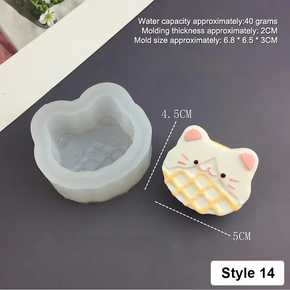 

1Pcs Animal Bunny Kitten Silicone Mold Multifunctional Cartoon Candle Mold Cute Baking Mould