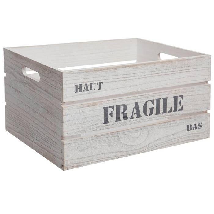 Set de 6 caisses "Jour" cagette gris - Atmosphera createur d'interieur