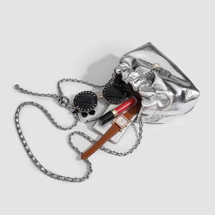 2025 Lux Pleated Cloud Chain Shoulder/Crossbody Bag - Elegant Women's Fashion Accessory