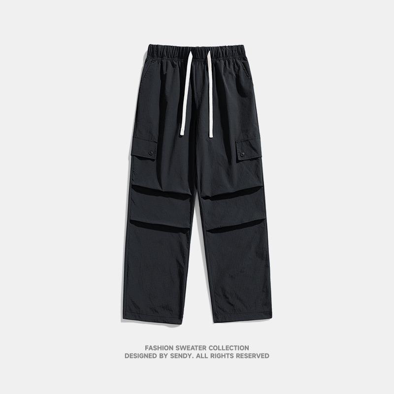 Spring and autumn new loose straight vertical versatile sweatpants men's trendy youth tooling casual pants