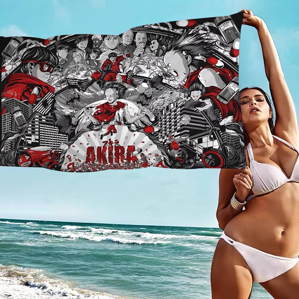 Superpower Energy Body A-akira Bath Towel Microfiber Soft Water Absorbing Breathable For Girl Decorative Cartoon Beach Towel