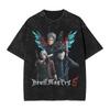 Devil May Cry Dante Manga Washed TShirt DMC Graphic Print TShirts for Men Women Clothing Cotton Oversized Short Sleeve Tees