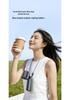 199-Speed Portable Neck-Hanging Ice Cooling Fan, USB Rechargeable Handheld Mini Fan