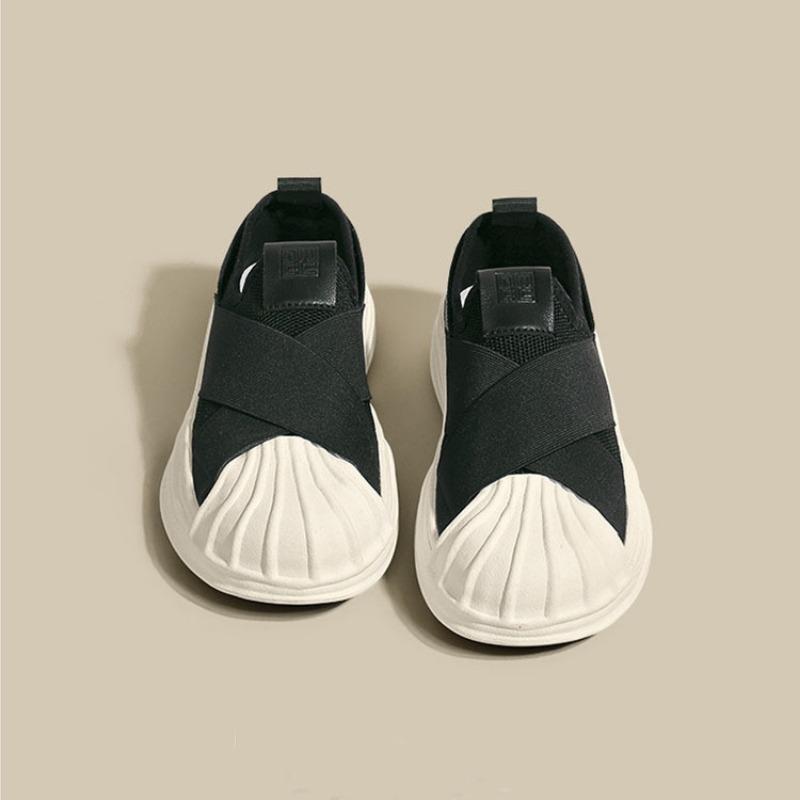 

thick-soled little white shoes women s new cross-woven casual sports shoes dissolving bottom whiteboard shoes lazy shoes women 35 чёрный