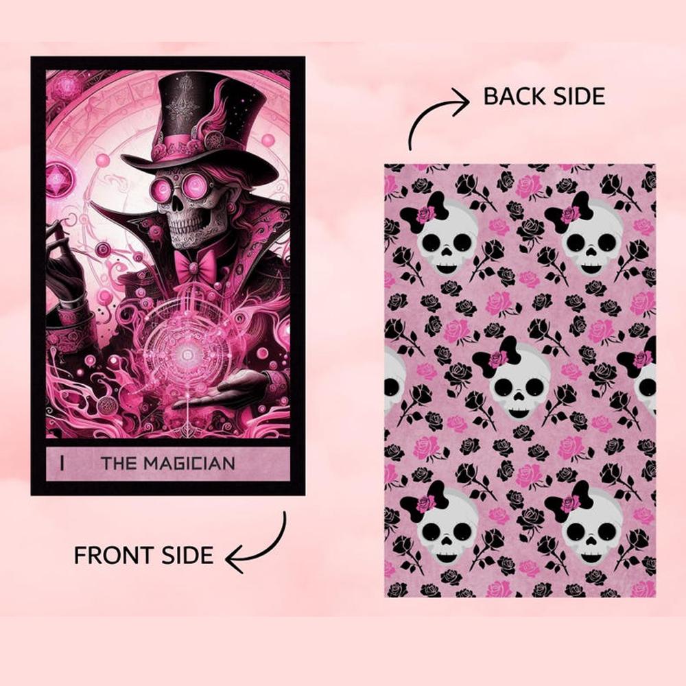 Pink Gothic 10.3*6cm Themed 78 Pcs Tarot Cards