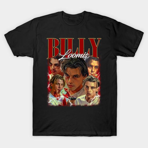 

Men Black Print T-shirt Billy Loomis No-Cut Transfer Paper Print Cotton Tshirt M