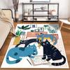 Colorful Illustration Carpet with Playful Cats1Plants1and Art Decor for Home Decor Suitable for Use As an Anti-slip for Room and Bedroom Sofas