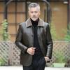Dad's Winter Coat with Added Velvet and Thickened Middle-aged New Leather Jacket, Middle-aged and Elderly Men's Fur Integrated Leather Jacket