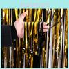 Stunning Black And Gold Rain Curtain For Halloween Party Scene Setup And Decorative Use