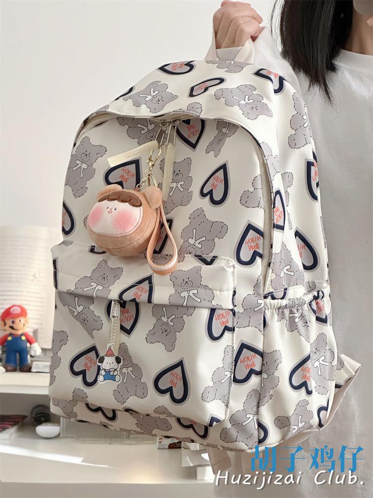 Schoolbagins Japanese Cute Bear Schoolbag Girl Junior High School Student Korean Version Backpack High School Student Large Capacity Backpack