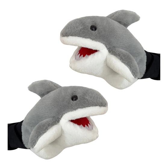 11" Hai Handpuppe Stofftier Ozeantiere Handpuppe mit beweglichem Maul Weiches Plüsch Hai Spielzeug für Kinder Rollenspiel Lehre Geschenk