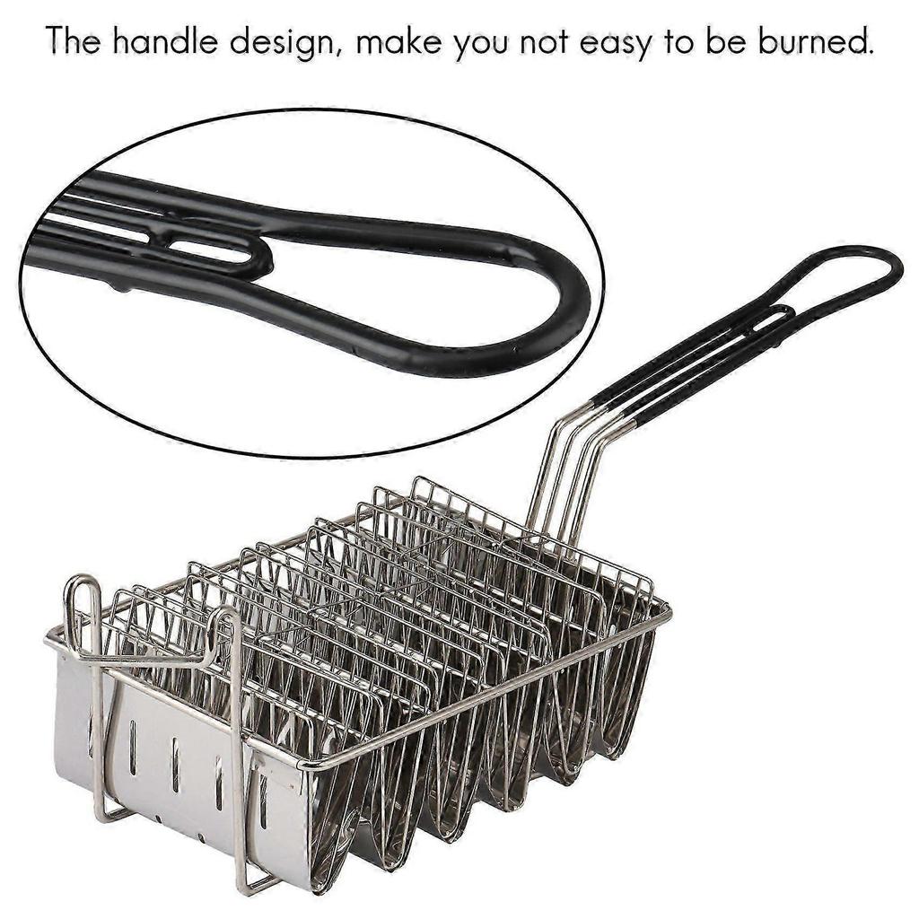 Frittierkorb für Tacos, Frittierkorb für 6 Tacoschalen, mit Griff