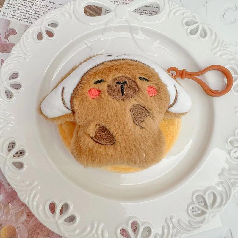 

Мультяшная капибара кошелек для монет Высокое качество Маленький подарок Брелок Шарм Плюшевая голова Шарм для сумки для наушников