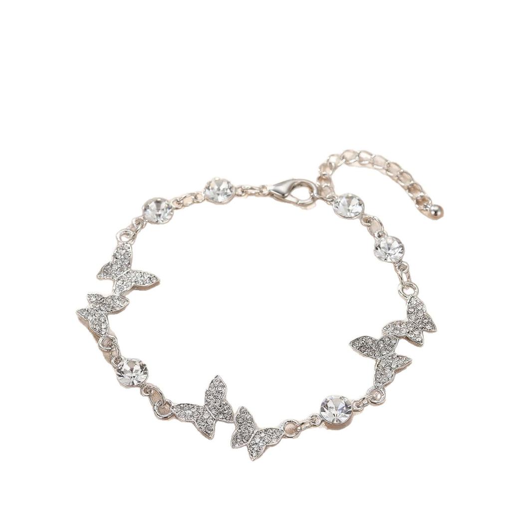 Zircon Butterfly Bracelet: Korean Style, Simple, Ins-Inspired, Adjustable for Women.