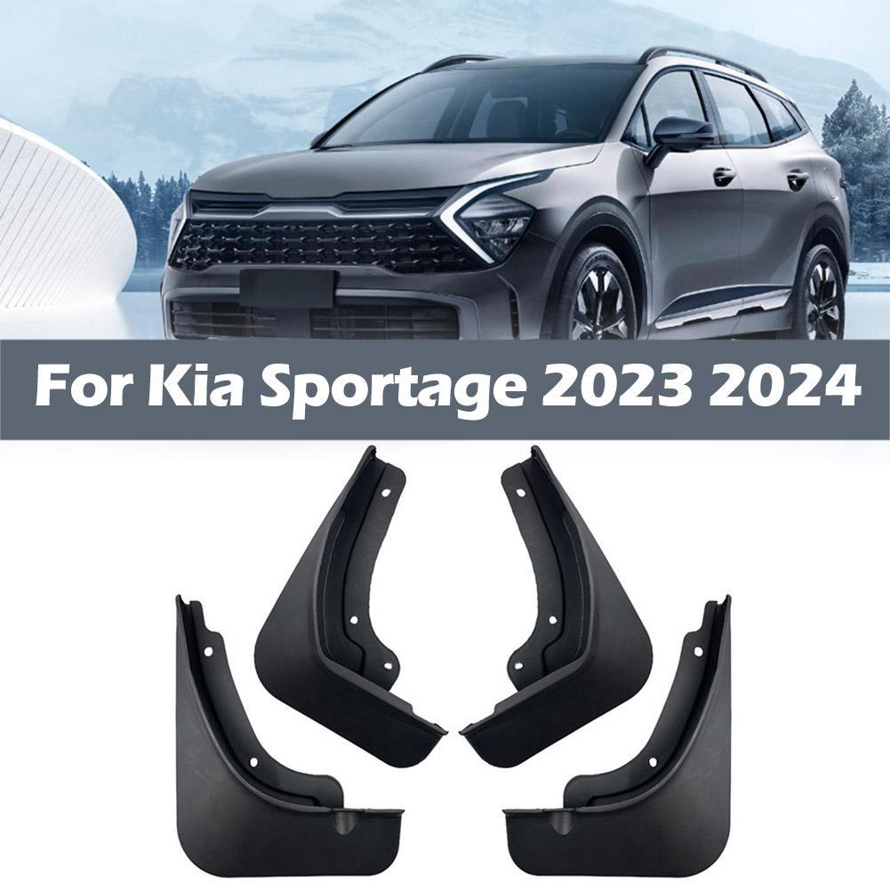 4pcs/set And 4 Screws Front Rear Black Car Mud Flaps Splash Guard Mudguards Fender Cover Trim For KIASION Platinum Sportage