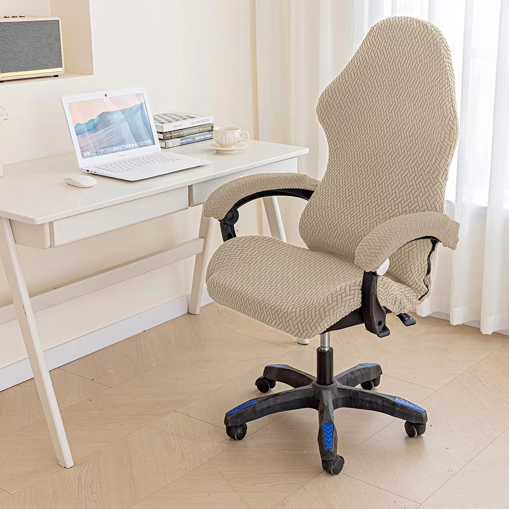 1Set Dustproof Gaming Chair Covers Fleece Jacquard Seat Protect Cover for Office Computer Chair